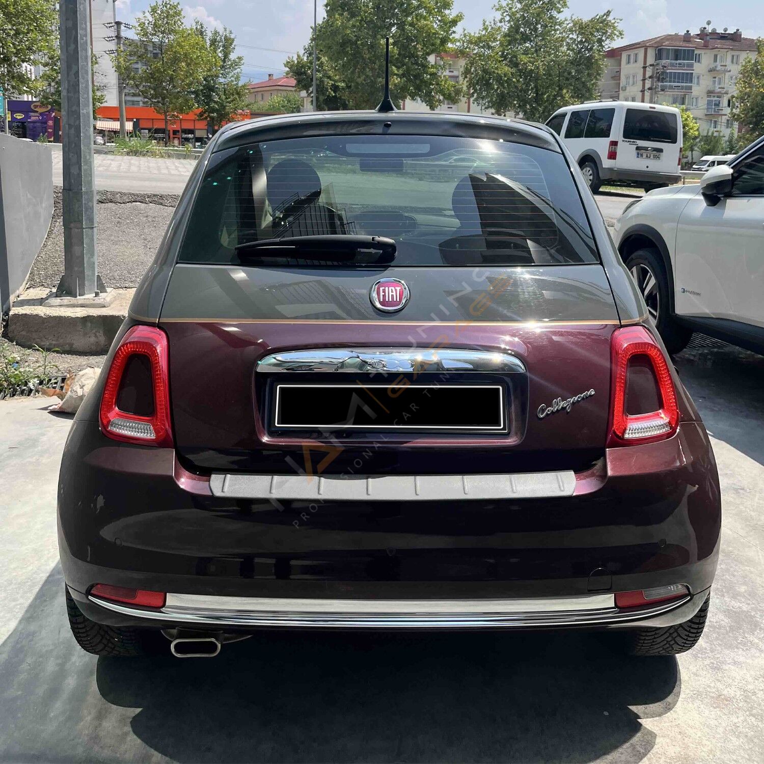 Fiat 500 Coupe Tampon Eşiği 2016+ Tampon Üstü Koruma Parlak / Mat Siyah