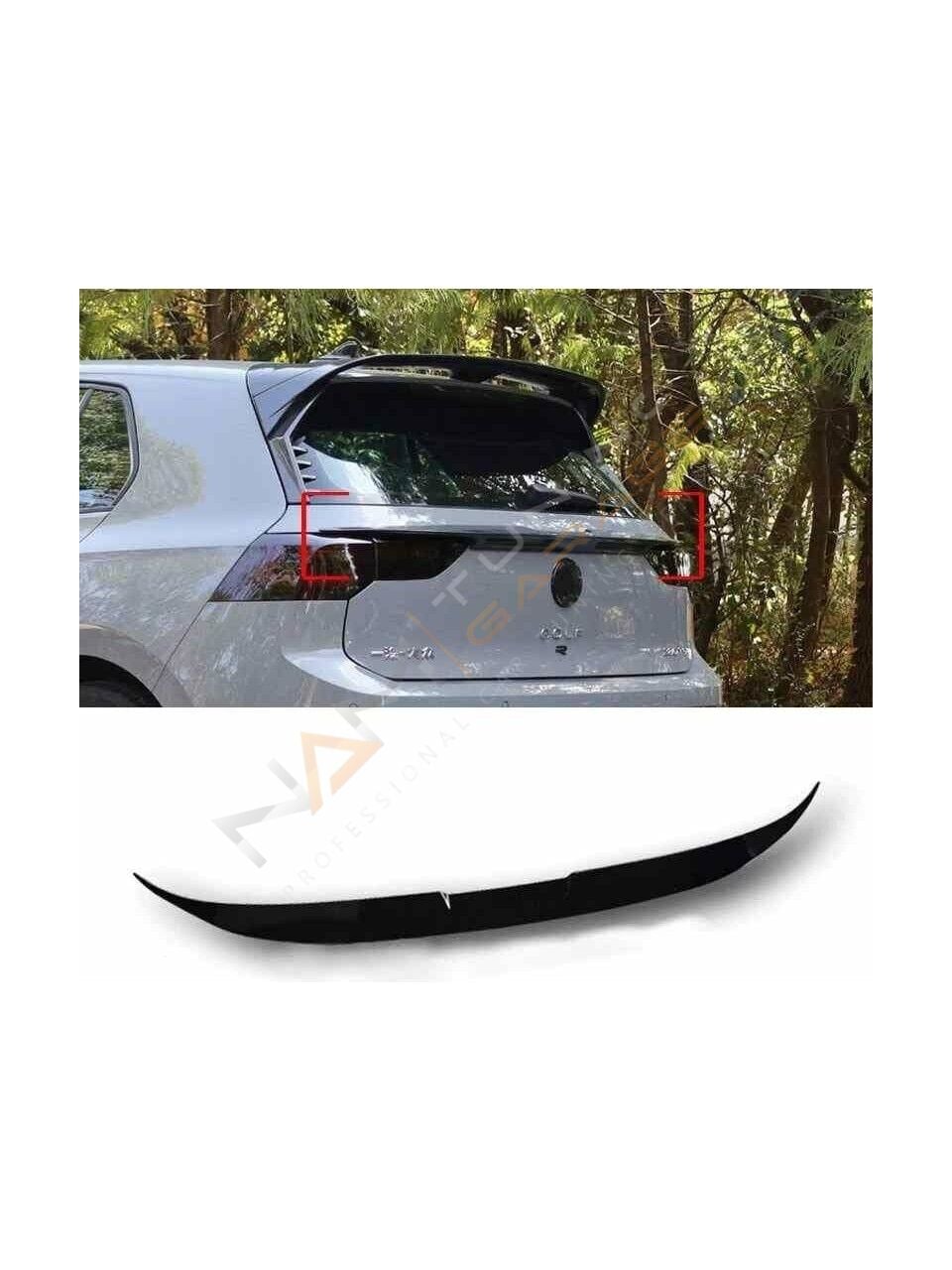 Golf 8 Bagaj Orta Spoyleri Middle Spoiler Parlak Siyah