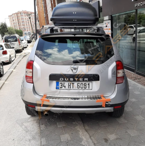 Dacia Duster Arka Tampon Üstü Koruma 2009-2018 Paslanmaz Çelik
