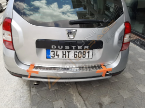 Dacia Duster Arka Tampon Üstü Koruma 2009-2018 Paslanmaz Çelik