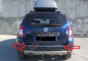 Dacia Duster Arka Tampon Üstü Koruma 2009-2018 Paslanmaz Çelik