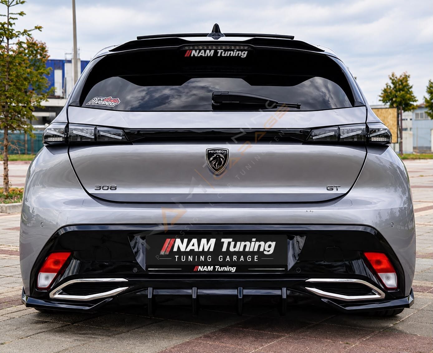 Peugeot 308 Arka Difüzör ve Köşe Flap Parlak Siyah 2022 ve üzeri uyumlu