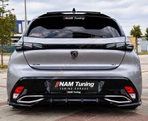 Peugeot 308 Arka Difüzör ve Köşe Flap Parlak Siyah 2022 ve üzeri uyumlu