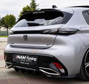 Peugeot 308 Arka Difüzör ve Köşe Flap Parlak Siyah 2022 ve üzeri uyumlu