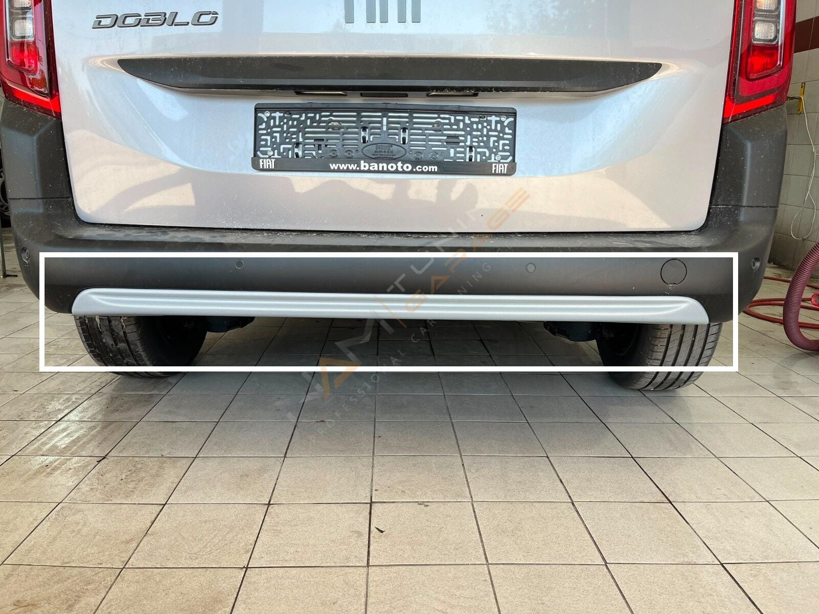 Fiat Doblo Arka Tampon Difüzör Tampon Altı Ek Gri 2025 sonrası uyumlu