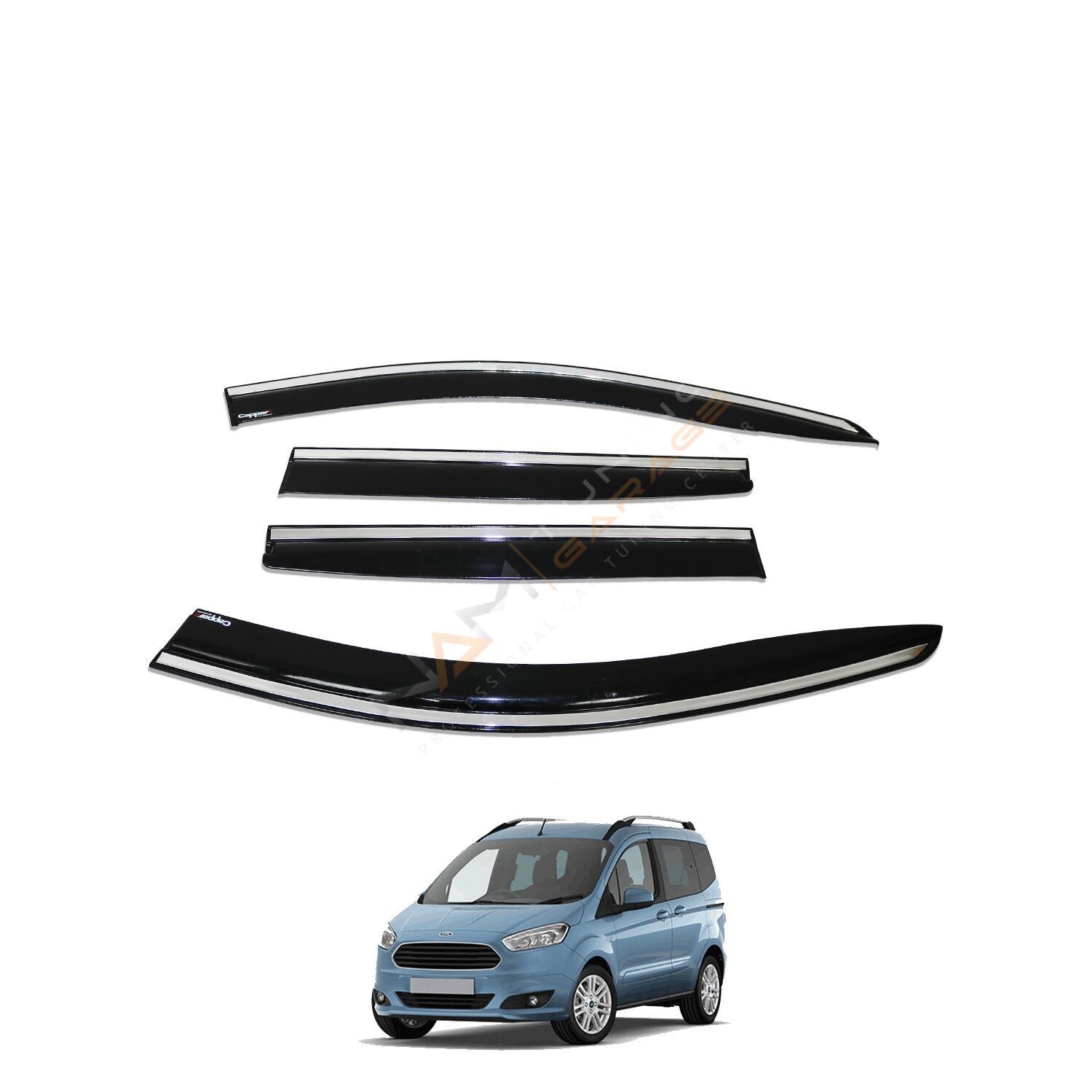 Ford Courier Kromlu Cam Rüzgarlığı 4 Parça 2018-2023