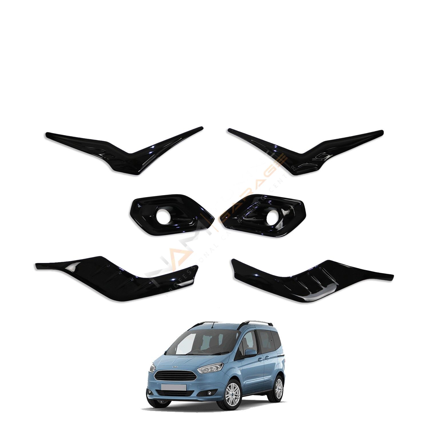 Ford Courier Sis Farı Çerçevesi 6 Parça 2018-2023 Yıl Aralığı Uyumlu