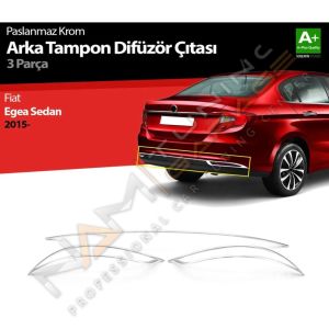 Fiat Egea Arka Reflektör Çıtası 2015+ Paslanmaz Çelik