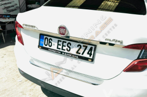 Fiat Egea Arka Tampon Üstü Koruma 2015+ Krom Paslanmaz Çelik