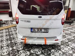 Ford Courier Arka Tampon Üstü Koruma 2014- Paslanmaz Çelik