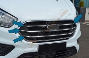 Ford Custom Ön Panjur Kromu 2018-2023 Paslanmaz Çelik