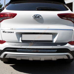 Hyundai Tucson Arka Tampon Eşiği 2015-2018 Tampon Üstü Koruma Parlak / Mat Siyah