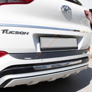 Hyundai Tucson Arka Tampon Eşiği 2015-2018 Tampon Üstü Koruma Parlak / Mat Siyah