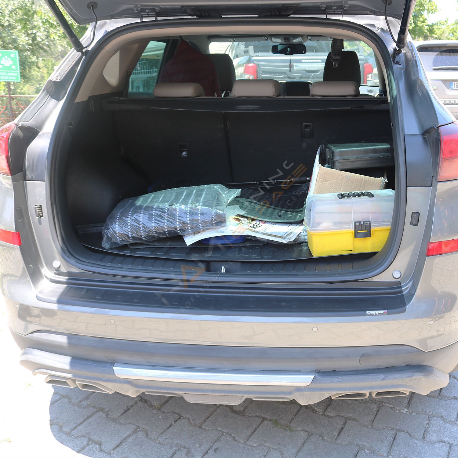 Hyundai Tucson Arka Tampon Eşiği 2018-2020 Tampon Üstü Koruma Parlak / Mat Siyah