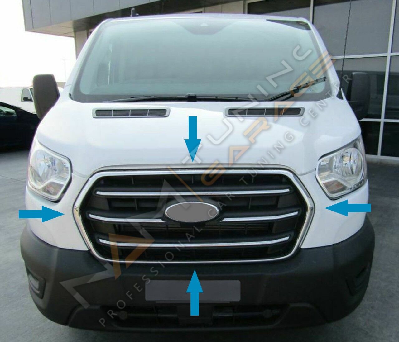 Ford Transit Krom Ön Panjur Çerçevesi 2020+ Paslanmaz Çelik 4 parça