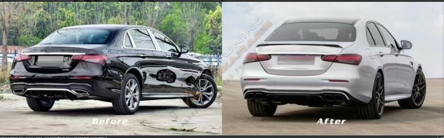 Mercedes W213 E Serisi E63 Difüzör ve Siyah Egzoz Seti (AMG Sedan) 2021+
