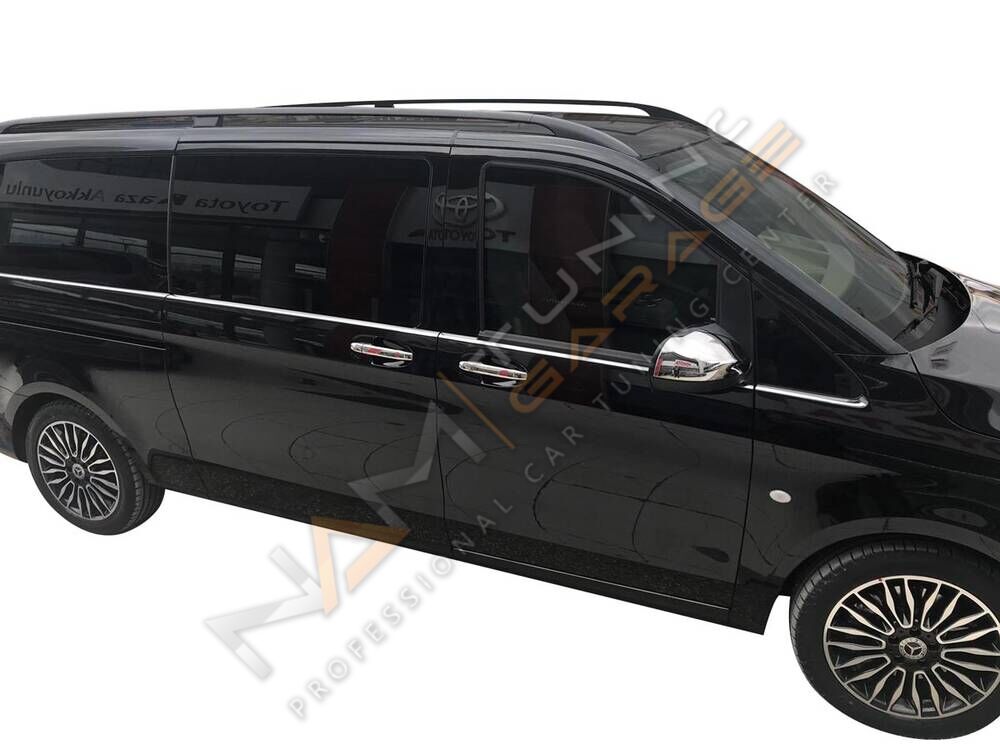 Mercedes Vito Krom Cam Çıtası 2014+ 8 Parça Uzun Şase